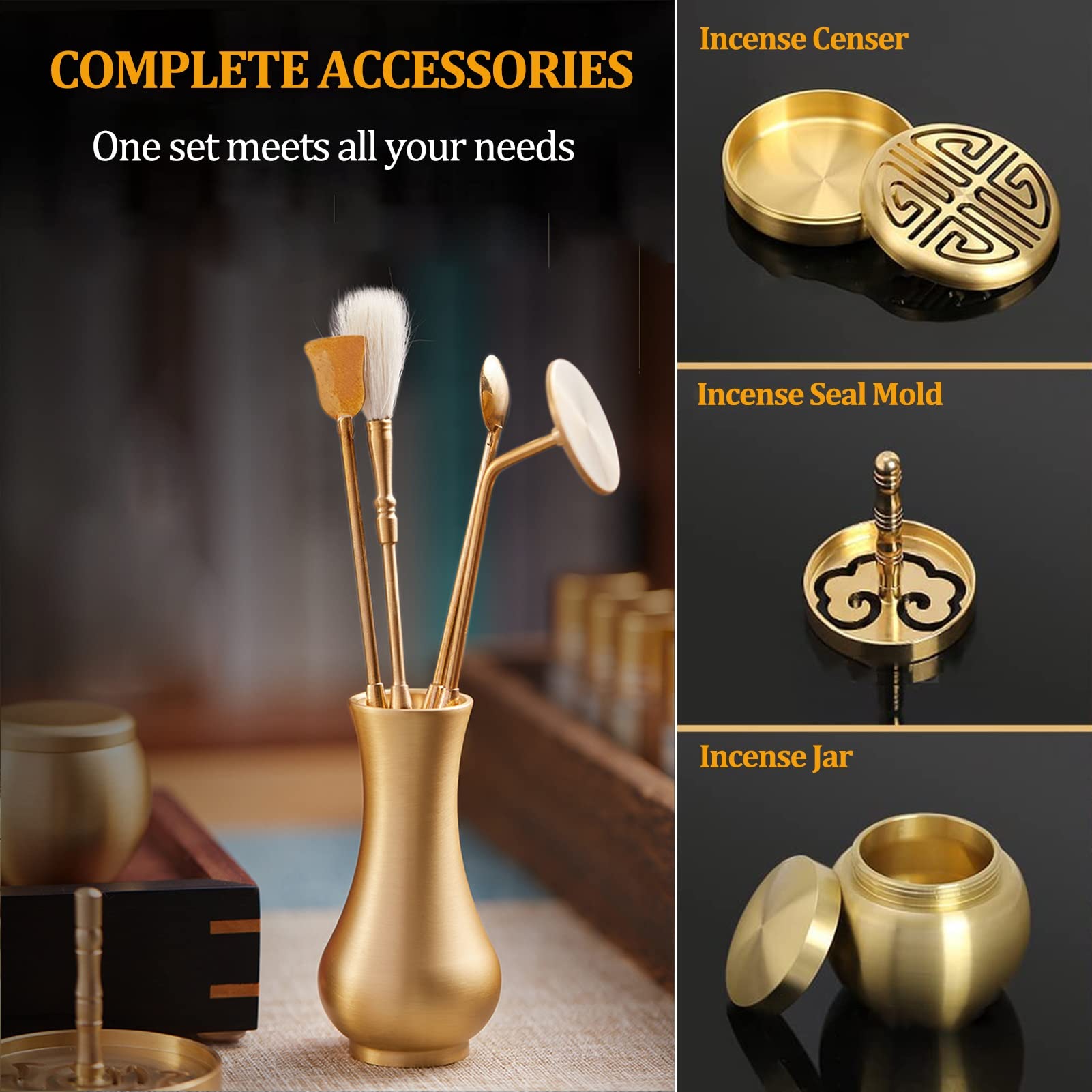 Moldes para Incienso, Kit de 10 Piezas de latón para Hacer Incienso, moldes de Cono de Incienso con Forma de Torre de reflujo, para Yoga, meditación y fragancias para el hogar.