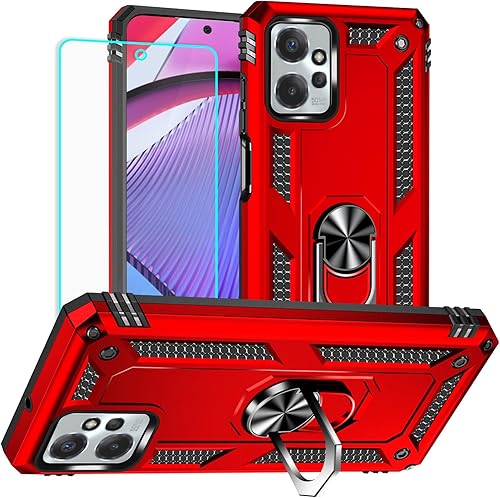 Miniatura 8 de Funda para Moto G Power 5G 2023, Moto G Power 2023 con protector de pantalla HD, fundas protectoras de grado militar con anillo para Moto G Power 5G