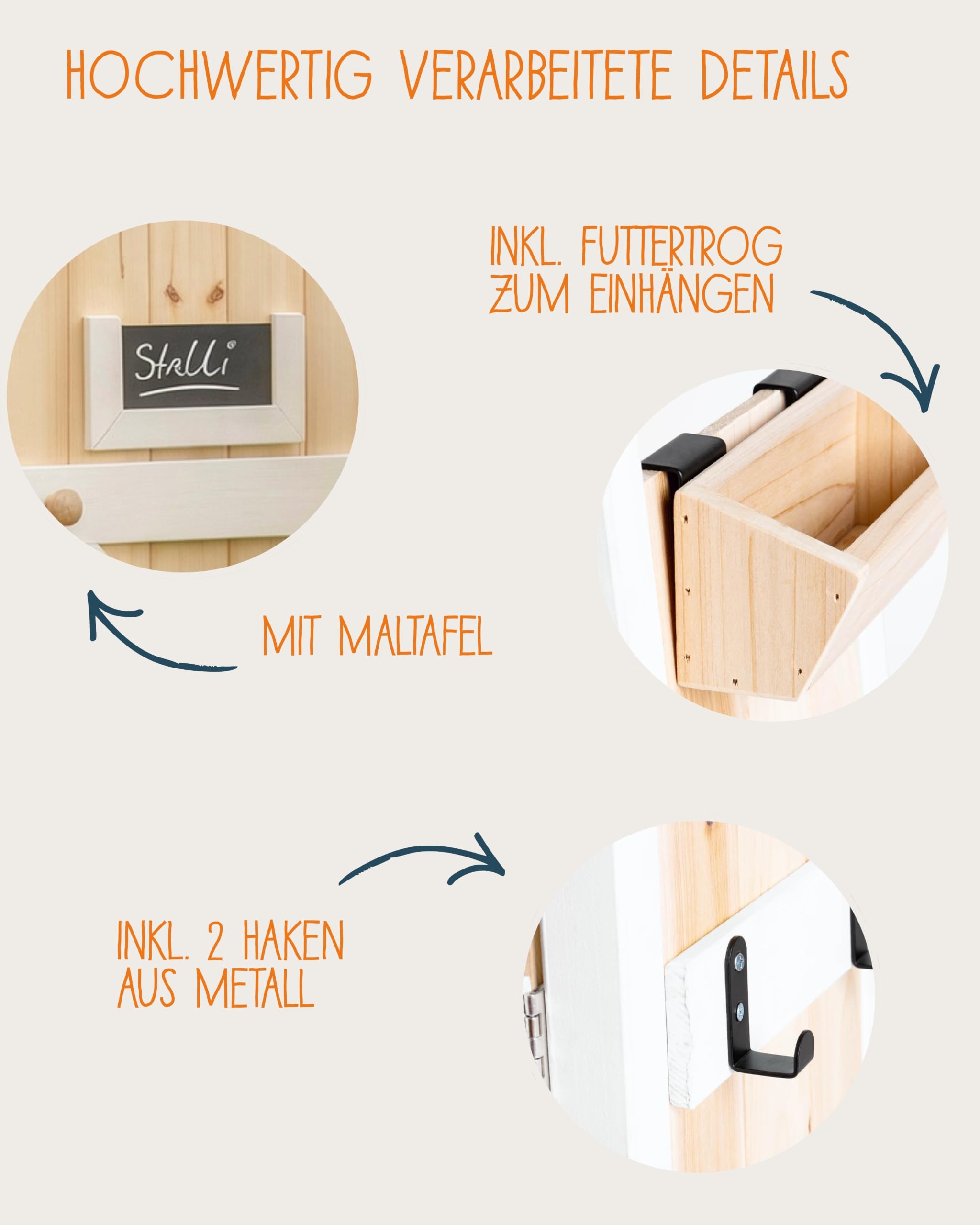 PINOLINO Hobby Horsing Stall Stalli für 2 Steckenpferde I Pferdestall aus Holz mit Futtertrog & Maltafel I Aufbewahrung & Spielstation für Kinderzimmer I Ab 3 Jahren I 37 x 26 x 97 cm