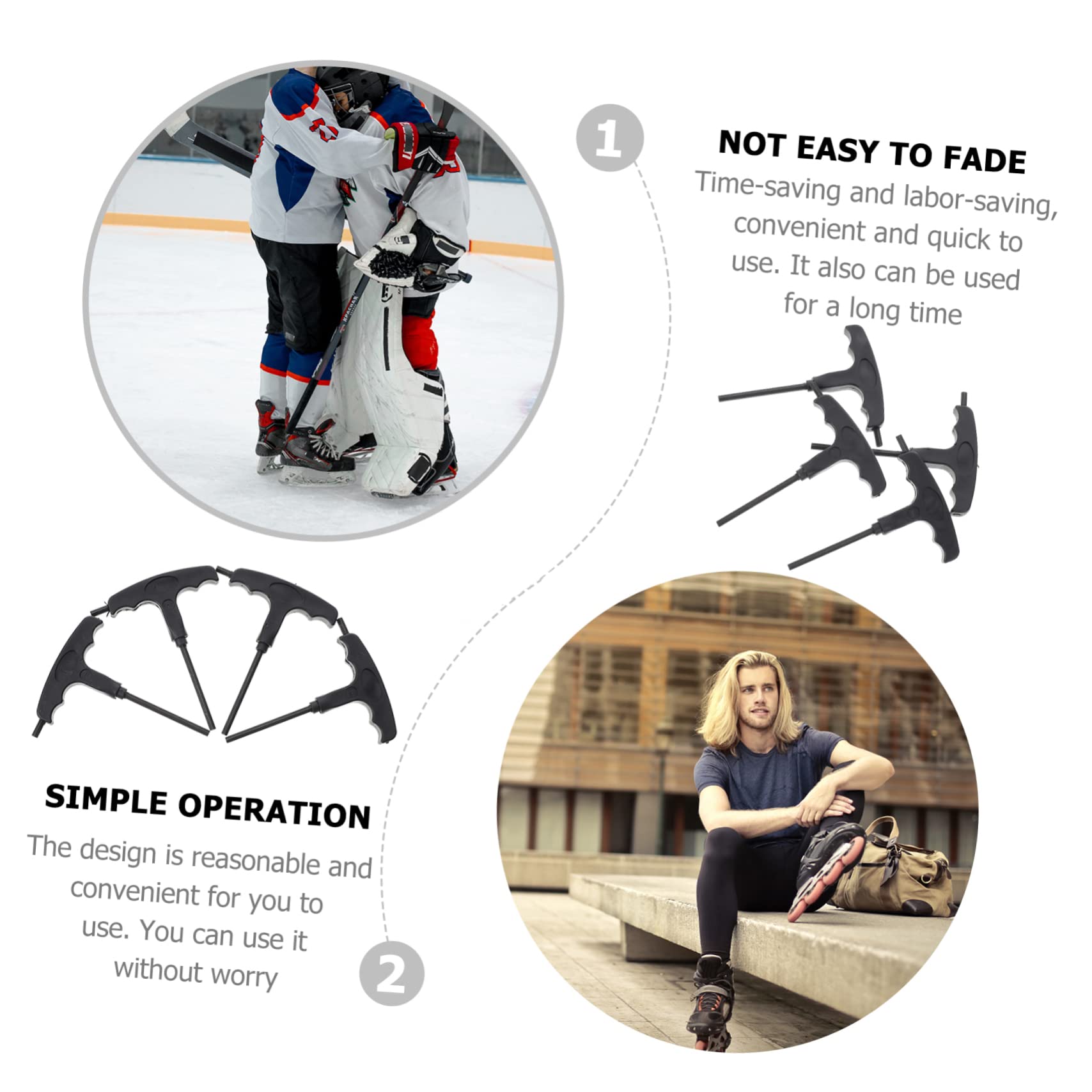 Mipcase Screwdriver for Ice Skates Roller Skate Wrench 4pcs Wrench Set for Skating Shoes