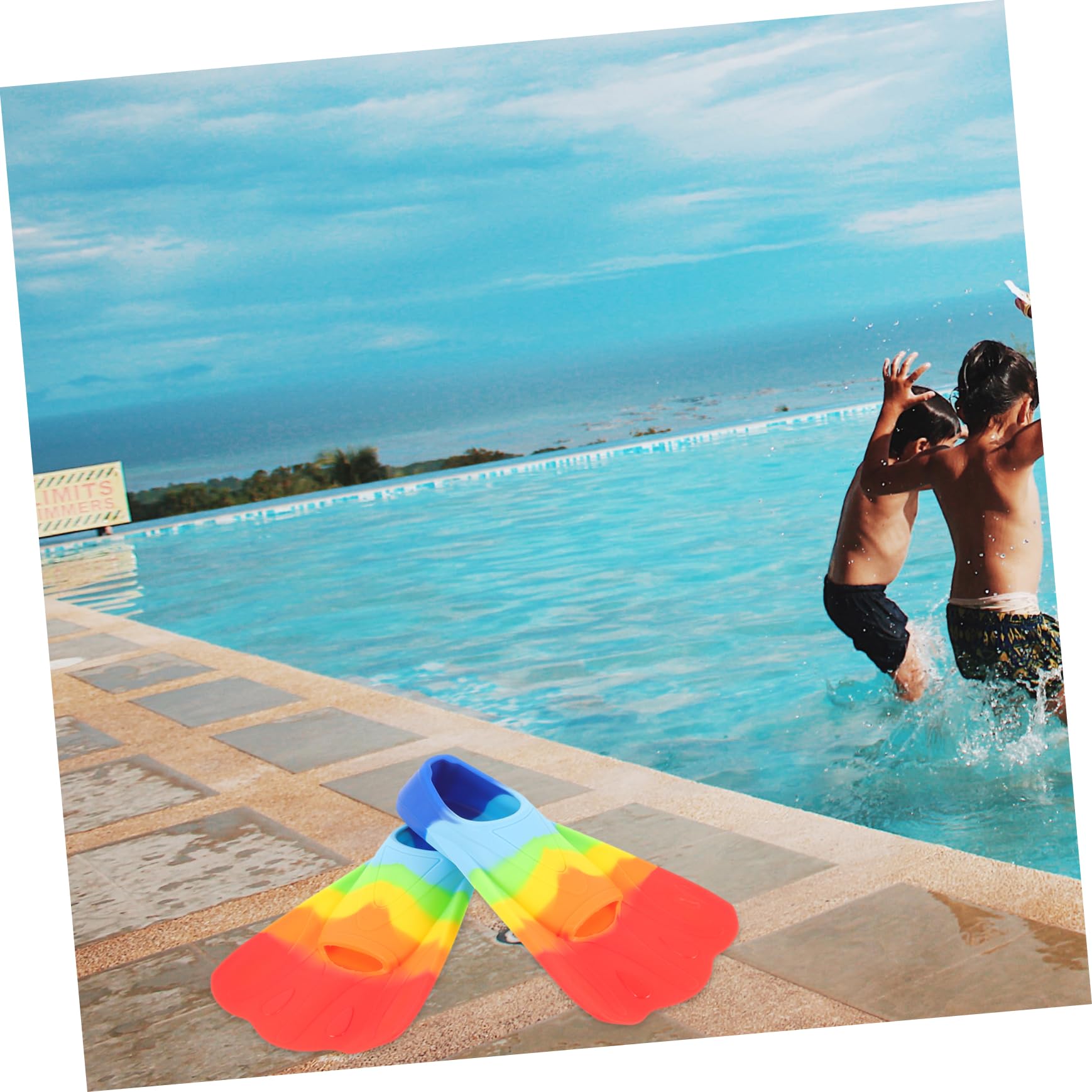 iplusmile Silicone pour Garçon Fille Fins de Natation Légères Confortables pour Garçon Fille Équipement pour Nageurs pour Apprentissage