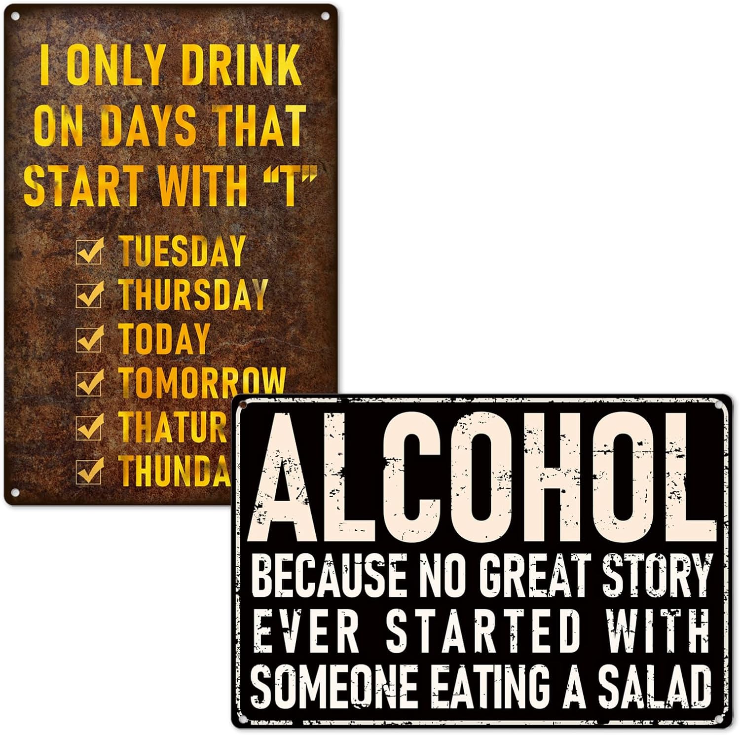 Amazon.com: MOLESS 1+1Pack Man Cave Decor Bar Sign Bundle, 12×8 IN ...