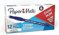 Vista 1 de Paper Mate EraserMate Erasable Pen, Medium Point, Blue, Box of 12 Azul