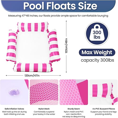 Miniatura 3 de Flotadores de piscina para adultos, flotador de verano, hamaca de agua inflable para adultos