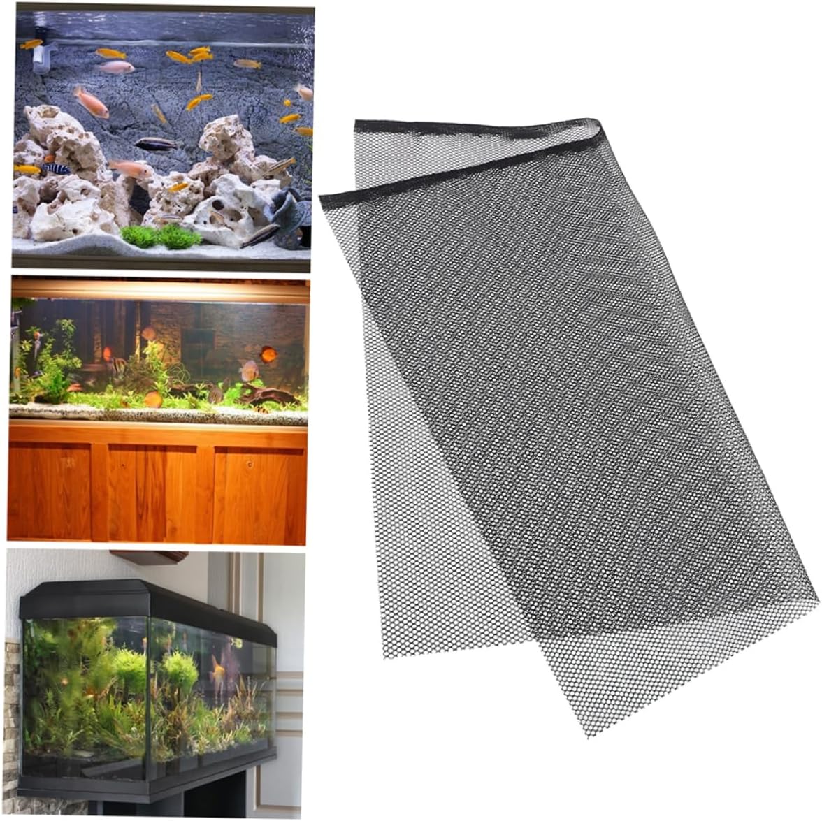 SUPVOX Aquarium Jumping Net Cover Breathable Fish Tank Mesh Screen Lid Plastic Divider for Betta Fish Easy to Install Aquarium Accessory
