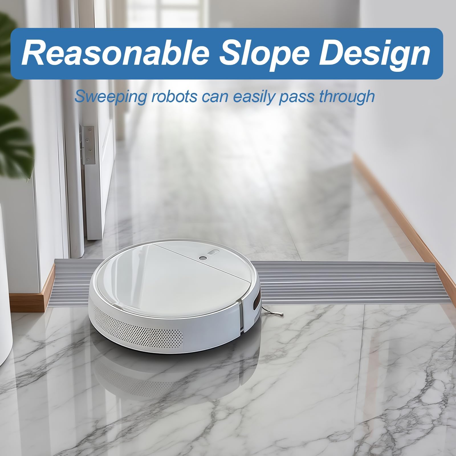 CUTIS Rampa per soglia, 90 x 10 x 3,5 cm, rampa per sedia a rotelle, in gomma piena, superficie antiscivolo, per sedia a rotelle, deambulatore, robot aspirapolvere passeggino (grigio)
