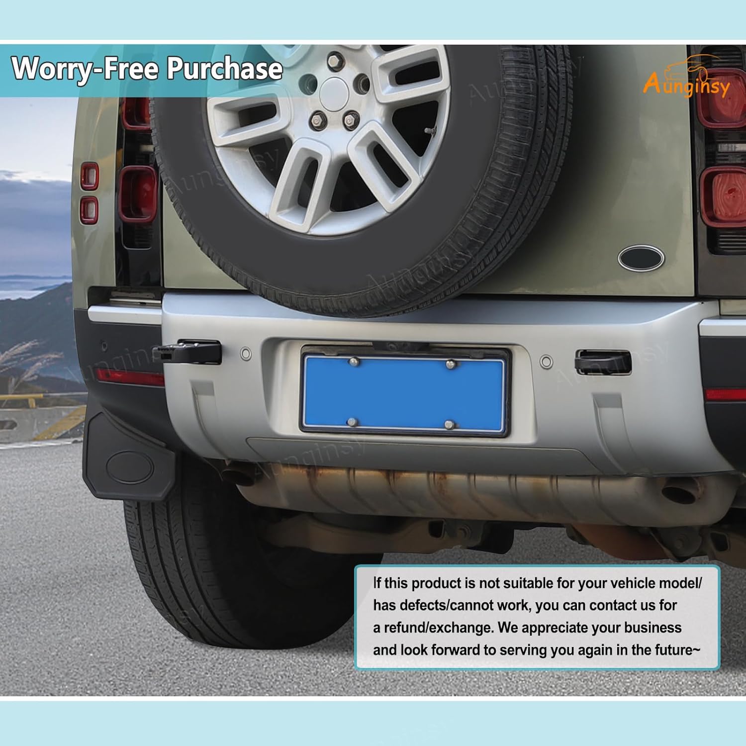 Aunginsy Rear Tow Towing Hook Foot Pedal Compatible with Land Rover Defender 90 110 130 2020-2025, Rear Bumper Anti Slip Trailer Towing Hitch Footrest Step Guard Carbon Steel Trailer Ring Accessories