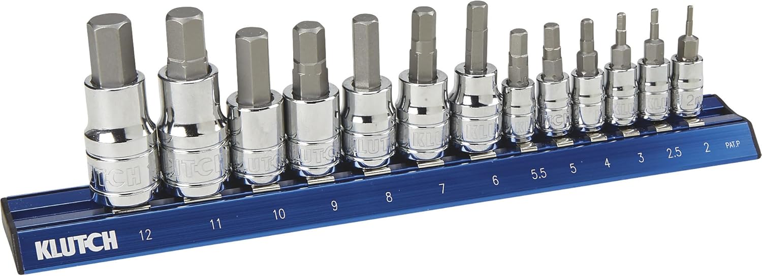 Klutch Metric Hex Bit Socket Set - 13-Pc.
