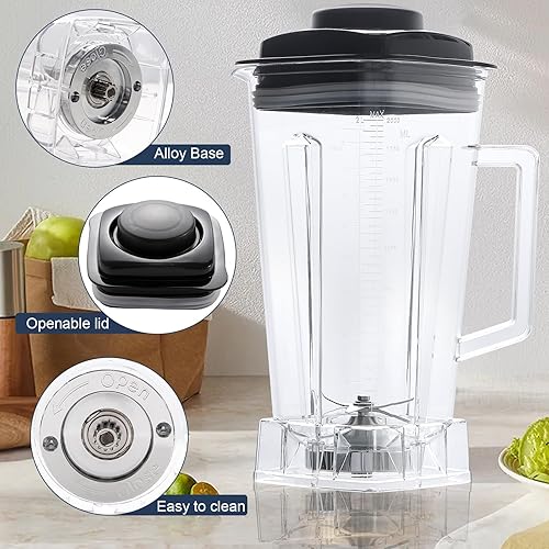 Miniatura 3 de Reemplazo de recipiente de licuadora de 64 onzas para accesorios de repuesto para jarra de licuadora Vitamix 5200