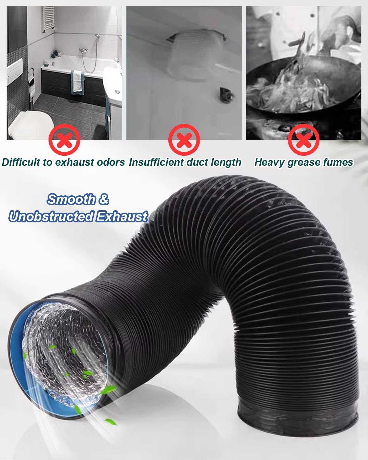 Vibeo Tubo Secadora Universal Conducto de Ventilación Extensible para Secadora en Exteriores, Tubo Largo de Conducto de Aire Aislado, Manguera de Escape de Aluminio(100mm(3.9in),L 300cm(9.8ft))