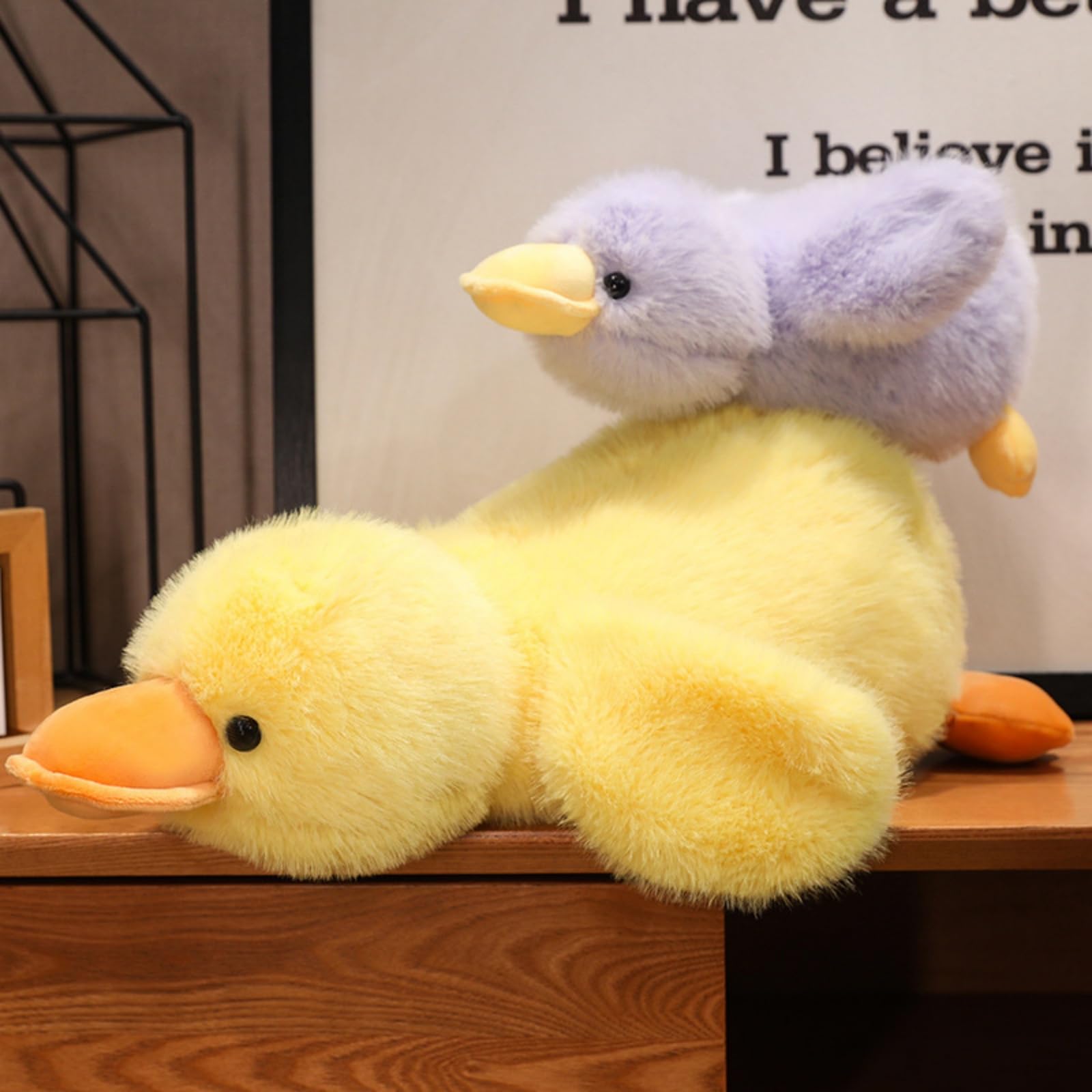 Ente Kuscheltier, PlüSchtier Gans Spielzeug Einfache Dekoration Wurfkissen Stofftier, zum Spielen und Kuscheln, Geschenk für Kinder Mädchen (50 cm,Gelb)