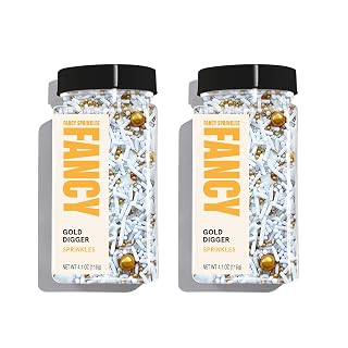 Fancy Sprinkles Gold Digger Gold & White Sprinkle Mix 2 Pack (0.5c) - Amazon product rated Grade A