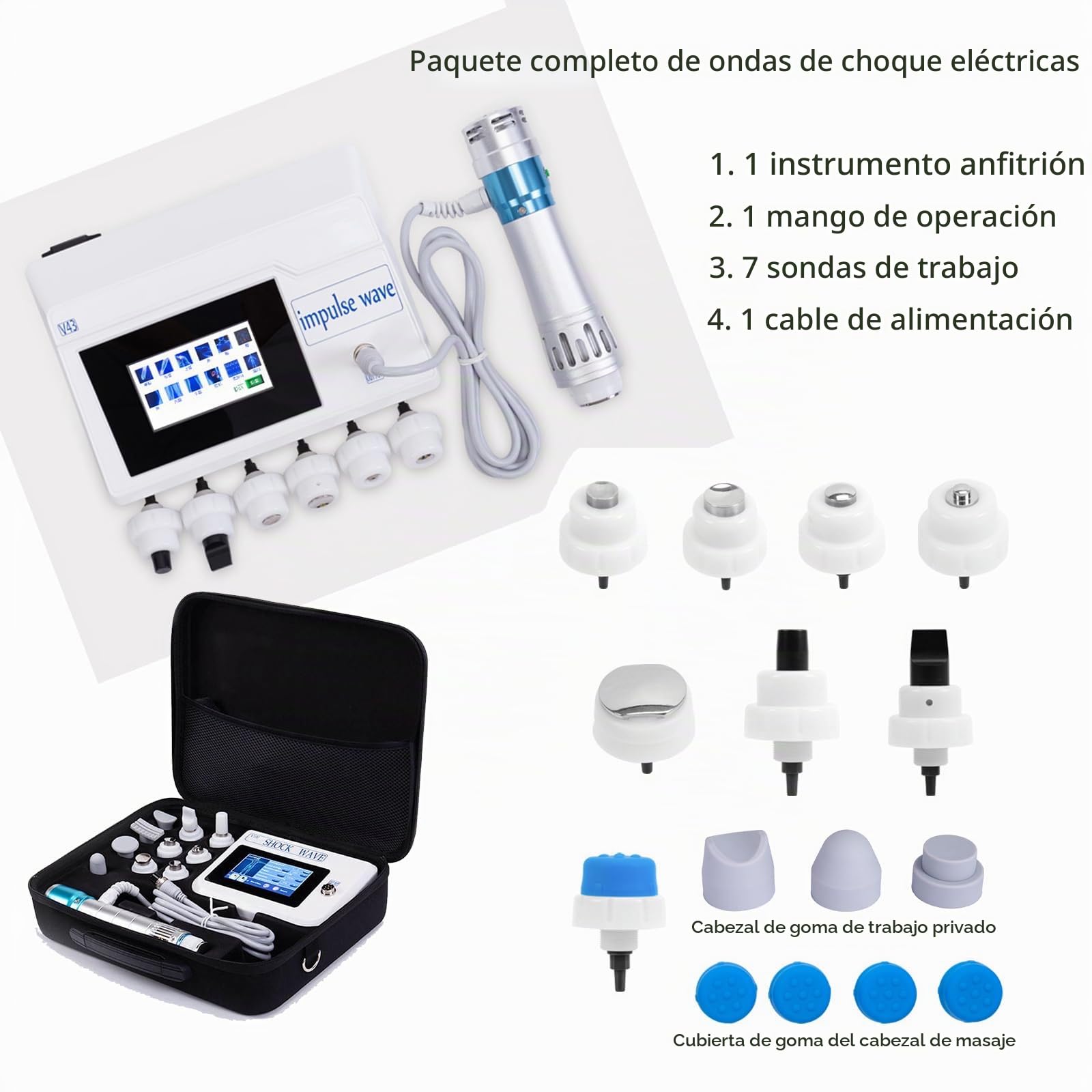Máquina de Ondas de Choque para Terapia Portátil, Dispositivo de Fisioterapia para Disfunción Eréctil y Relajación Muscular