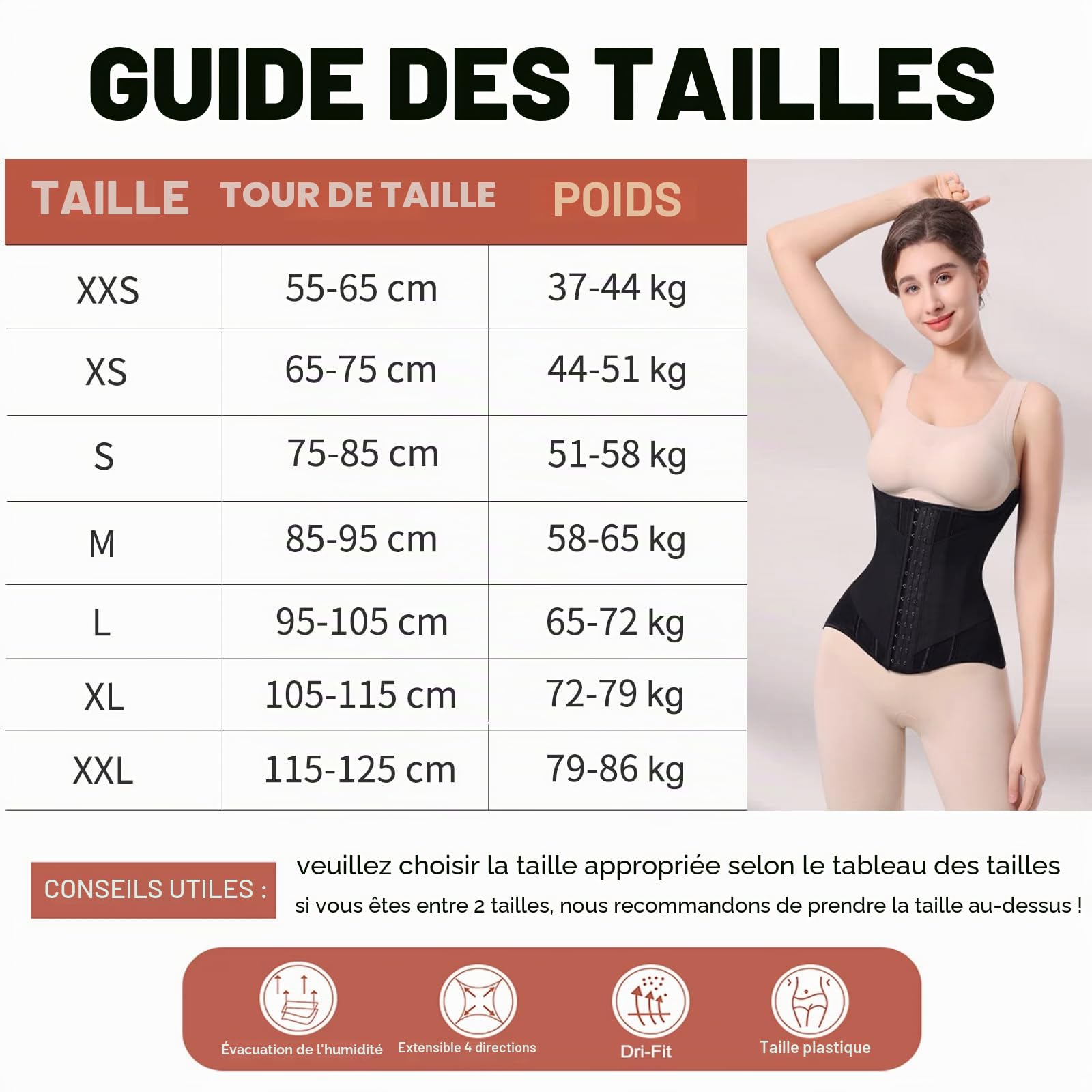 Corset Minceur Femme Ventre Plat, Ceinture Gainante en Forme de U Ceinture Post Partum Corset Minceur Serre Taille Body Sculptant Femme Ceinture Abdominale Serres-Taille