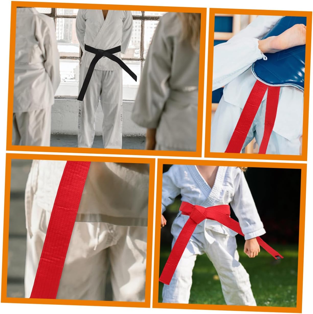 balacoo 3Pcs Taekwondo Belts Set Adjustable Cotton Martial Arts Waistbands for Karate Training Black Uniform Belts for Men and Women