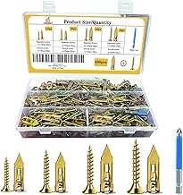 400pcs Self-Drywall Dilling Anchors Screws with 4 Different Expansion Sizes Screw Set, Zinc Plated Steel Dry Wall Screws no Drilling Required, Easy to Install