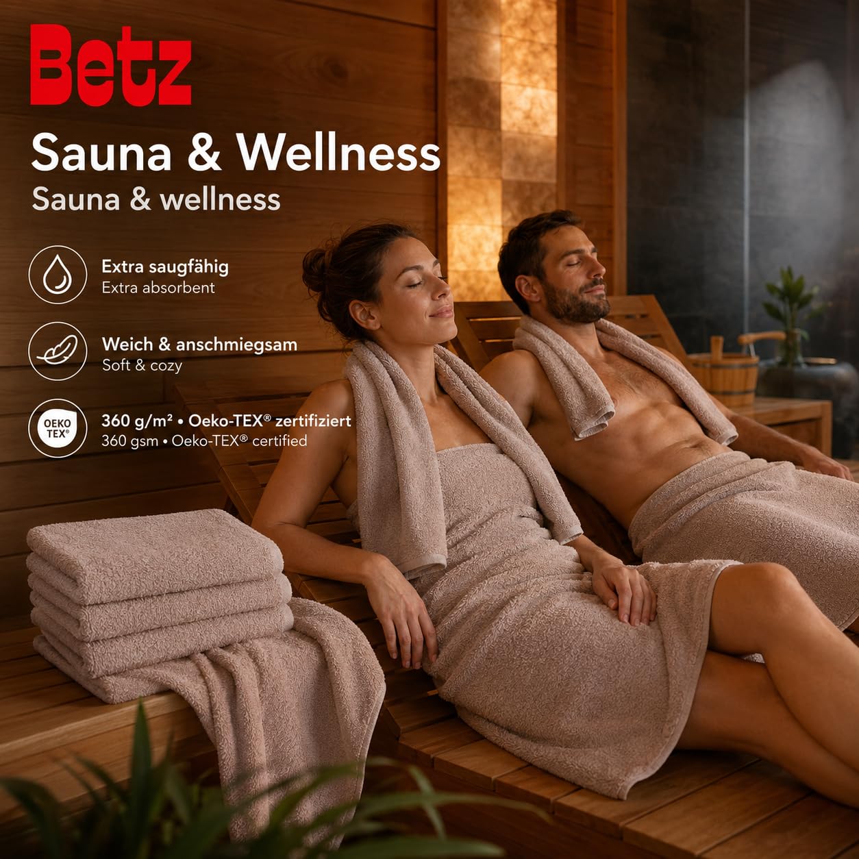 Betz 12 pezzi set di ascuigamani BERLIN 100% cotone Asciugamani da Doccia asciugamani Asciugamani per Ospiti Lavettes Guanti da Bagno Colore cappuccino - BERLIN