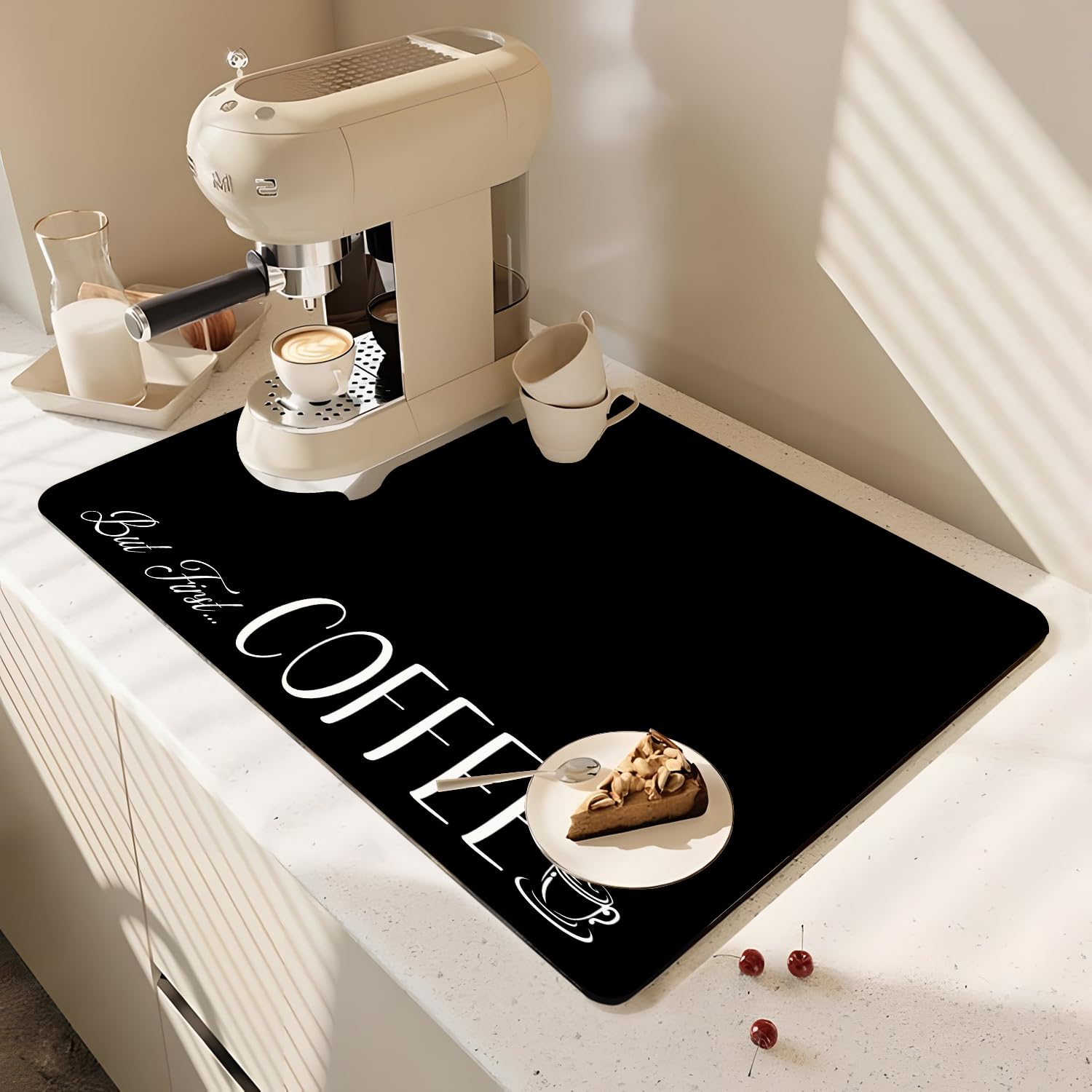 Tappetino da bar in gomma per scolapiatti per bancone della cucina, tappetino da caffè per casa, bar, regalo, accessori da cucina, negozio decorativo, tappetino per asciugare piatti di cioccolato