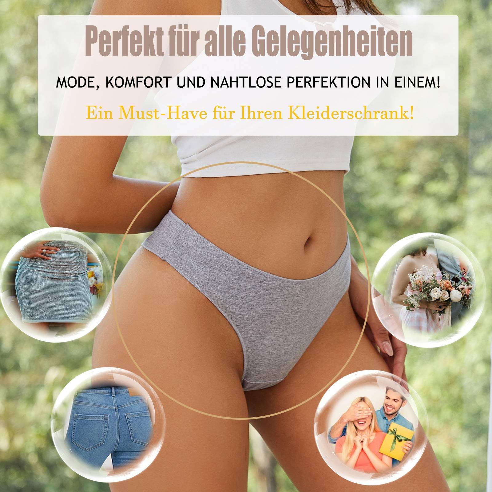 BeReady Perizoma Tanga Donna Cotone Mutande Donna Seducente Brasiliana Slip Cotone Traspirante Set Intimo Mutandine a Vita Bassa Thong Multipack da 6 Pezzi