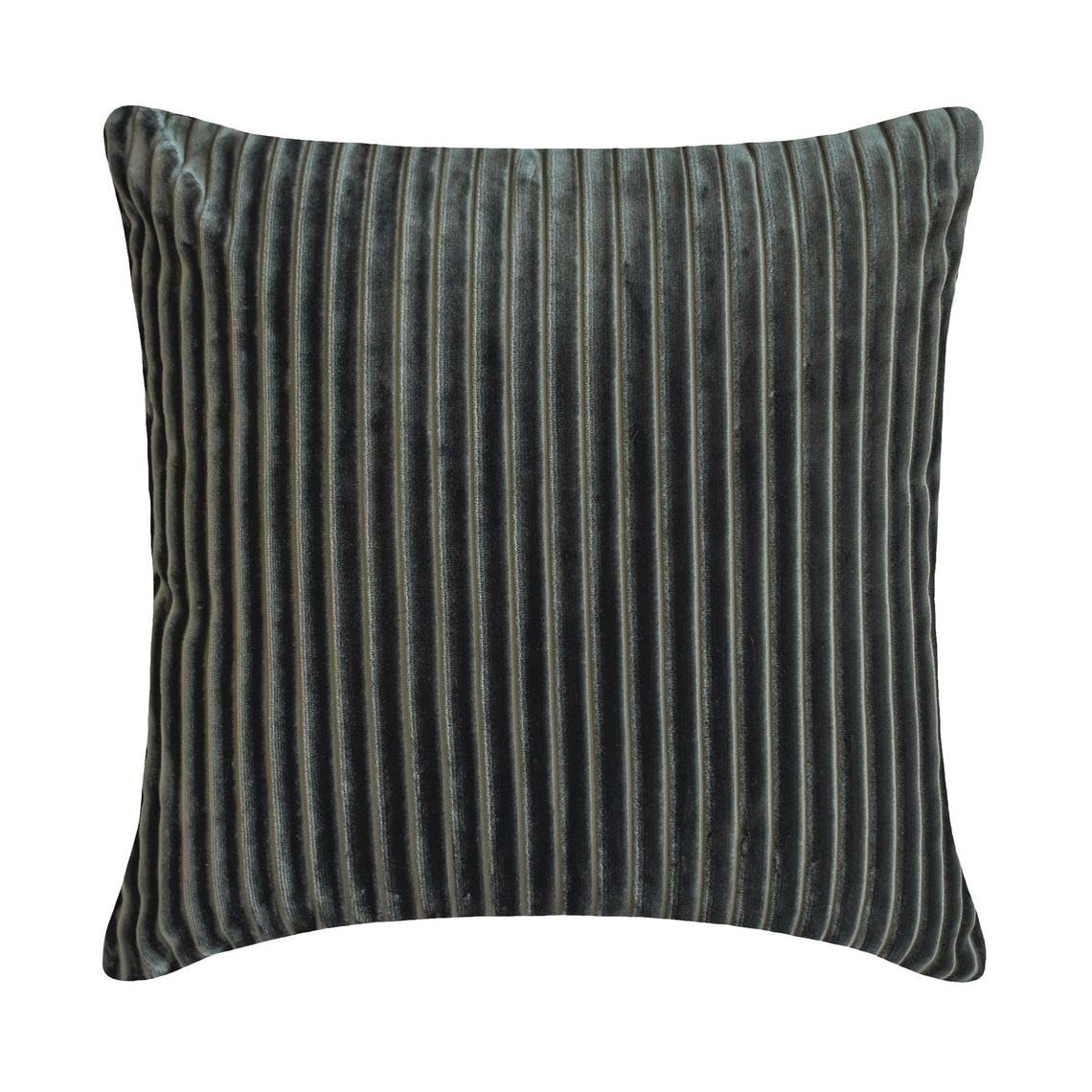 Grigio scuro Decorativo Fodera per cuscino 35x35 cm | Set di 2 Moderno Velluto Fodera per cuscino A strisce | velluto a coste Federe per divano, sofà e camera da letto - Dark Gray Lines