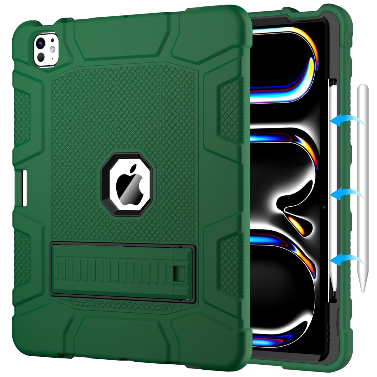 MARIWIVI Case for iPad Pro 13 Inch Case (M5 2025/ M4 2024) with Pencil Holder, Built-in Stand, Military Grade Shockproof Protective Cover for iPad Pro