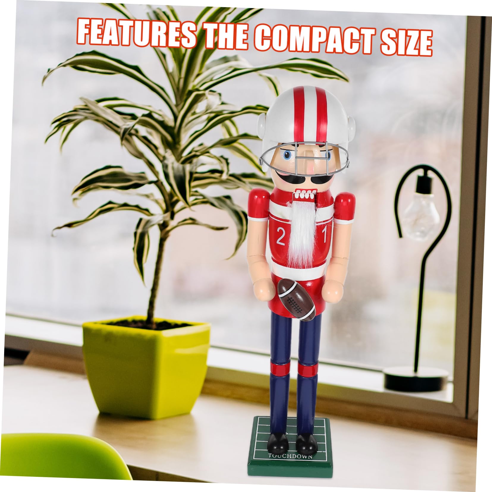 Cabilock Figura De Cascanueces De Madera Decoración De Jardín 38cm Diseño Deportivo