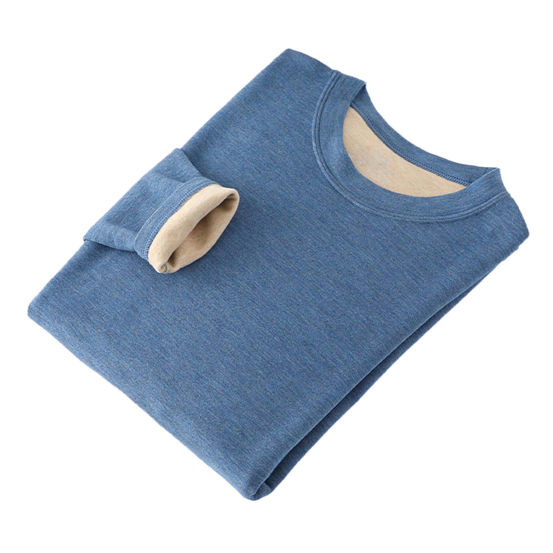 Ropa Interior térmica de los Hombres Forro Polar Engrosado Cuello Redondo Superior Cachemira Mulberry Seda no Marca Camisa Bottoming Interior