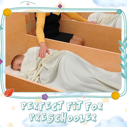 Miniatura 7 de Oudain 20 mantas de forro polar blanco para cuna, 36 x 58 pulgadas, ligeras y acogedoras, manta de descanso para niños, para siesta cálida,