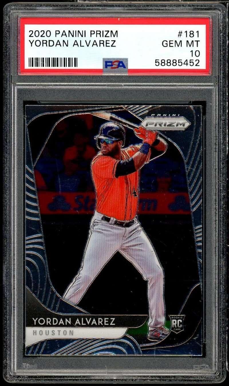 Yordan Alvarez Rookie Card 2020 Panini Prizm #181 PSA 10 - Baseball Slabbed Rookie Cards