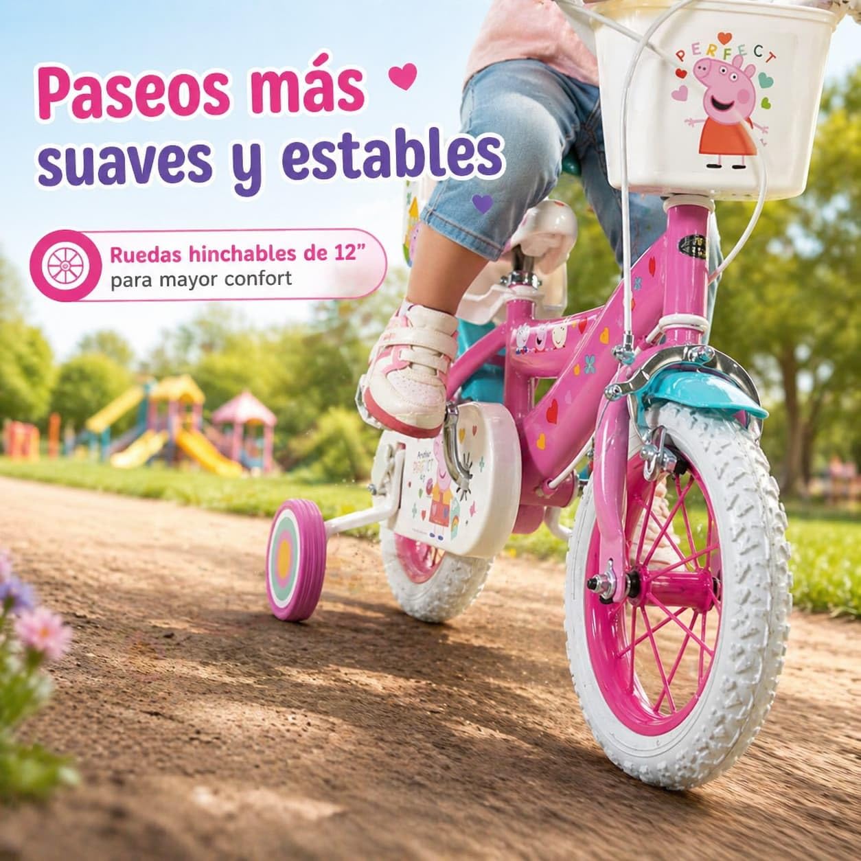 TOIMSA Bicicleta 12" Peppa Pig, Multicolor, Pequeño