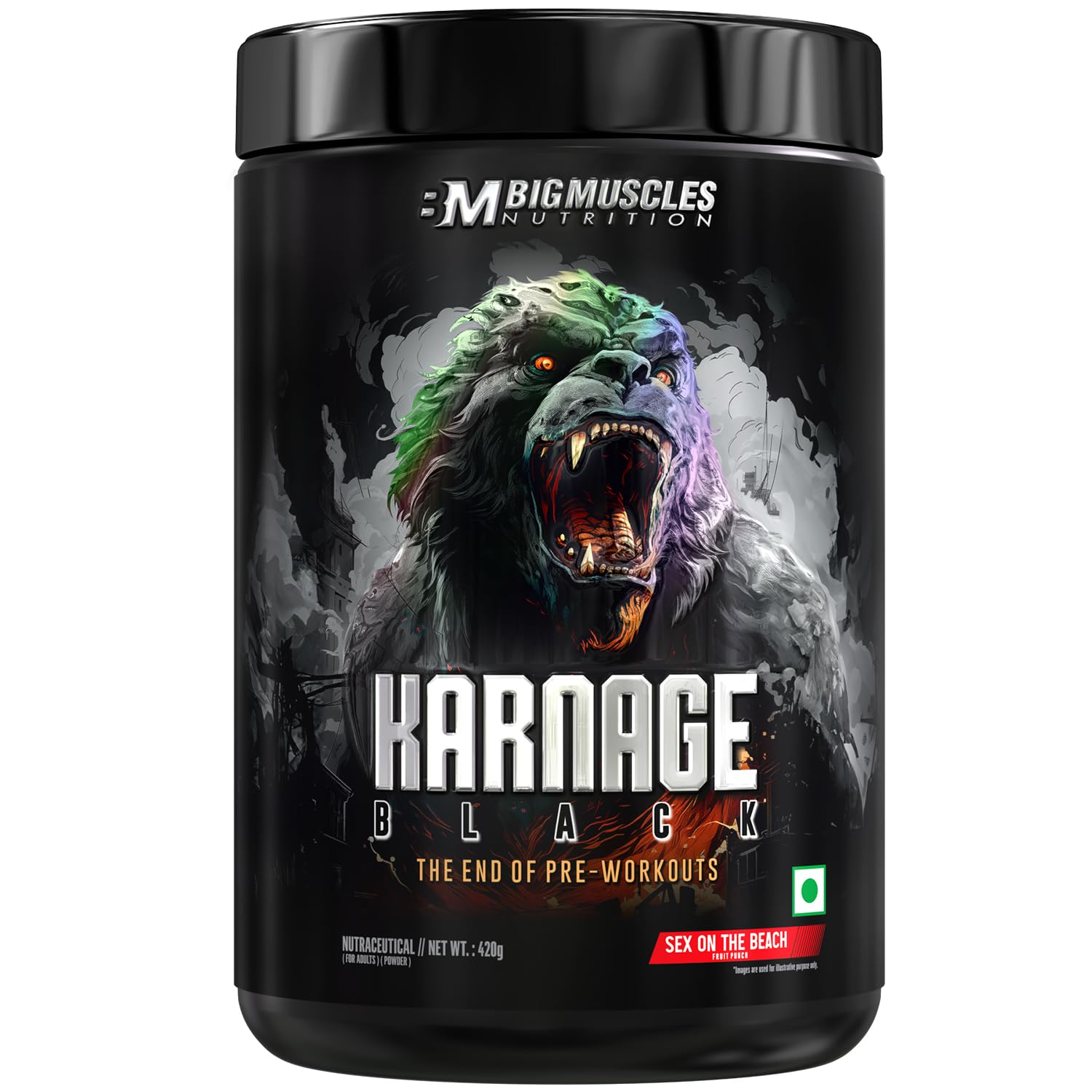 Bigmuscles Nutrition Karnage Black Preworkout (420g)