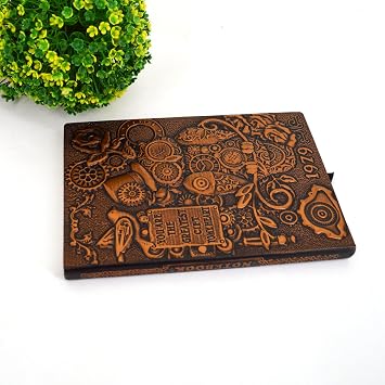 Leather Writing Journal Notebook Travel Journals Vintage Handcraft Embossed Owl Antique Diary Notebook Daily Weekly Monthly Planner Journal