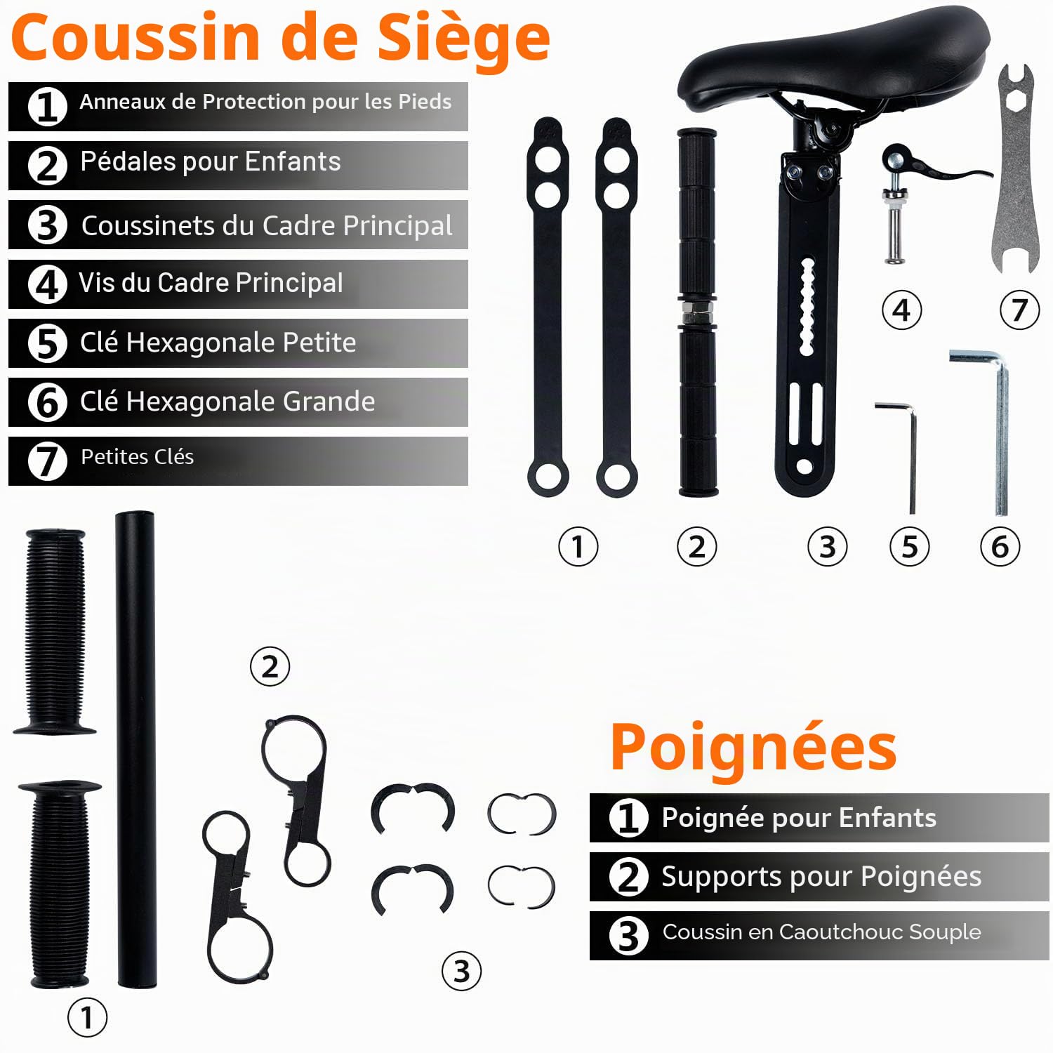 NATRUTH Siège de vélo pour Enfants Fixation au Guidon, Devant 2-5 Ans 21,8 kg