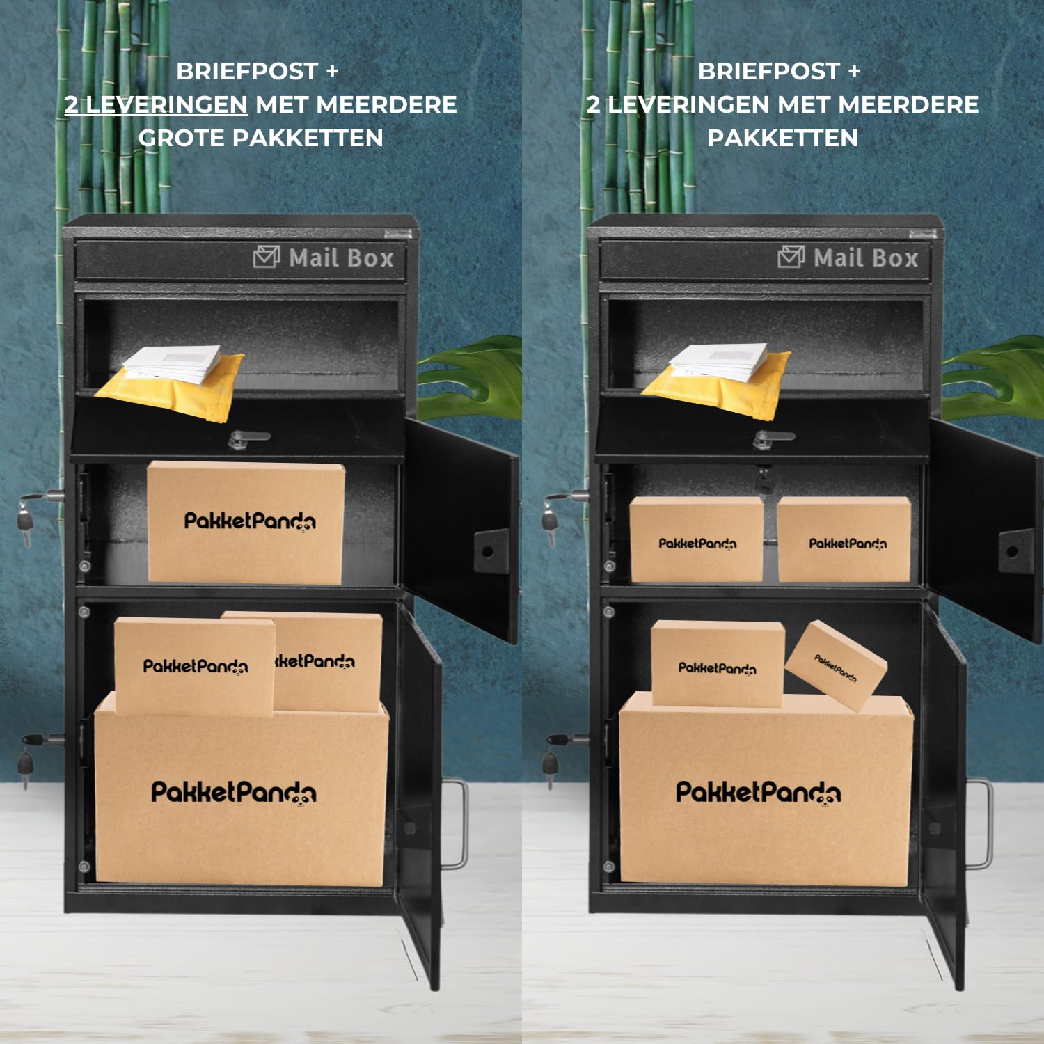 Big Parcel 2 - Paketbriefkasten - Briefkasten - Mit lockerem Brieffach - Paketbox für extra große Pakete