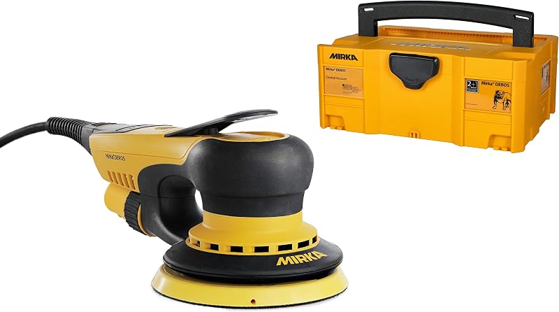 Mirka DEROS 550X CV - 5" Hook & Loop, 5.0mm Random Orbital Sander with Case - 110V Electric Power Tool for Woodworking, Drywall, Automotive Car & Wood Sanding - Professional Dust-Free Sander