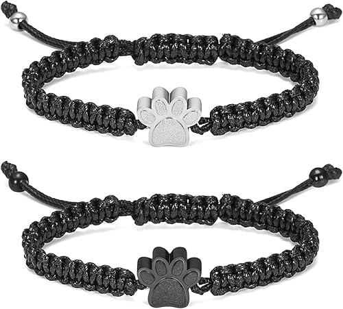 constantlife Pulsera de cremación para cenizas de mascotas, brazalete con colgante de pata de perro, acero inoxidable, joyería conmemorativa de urna