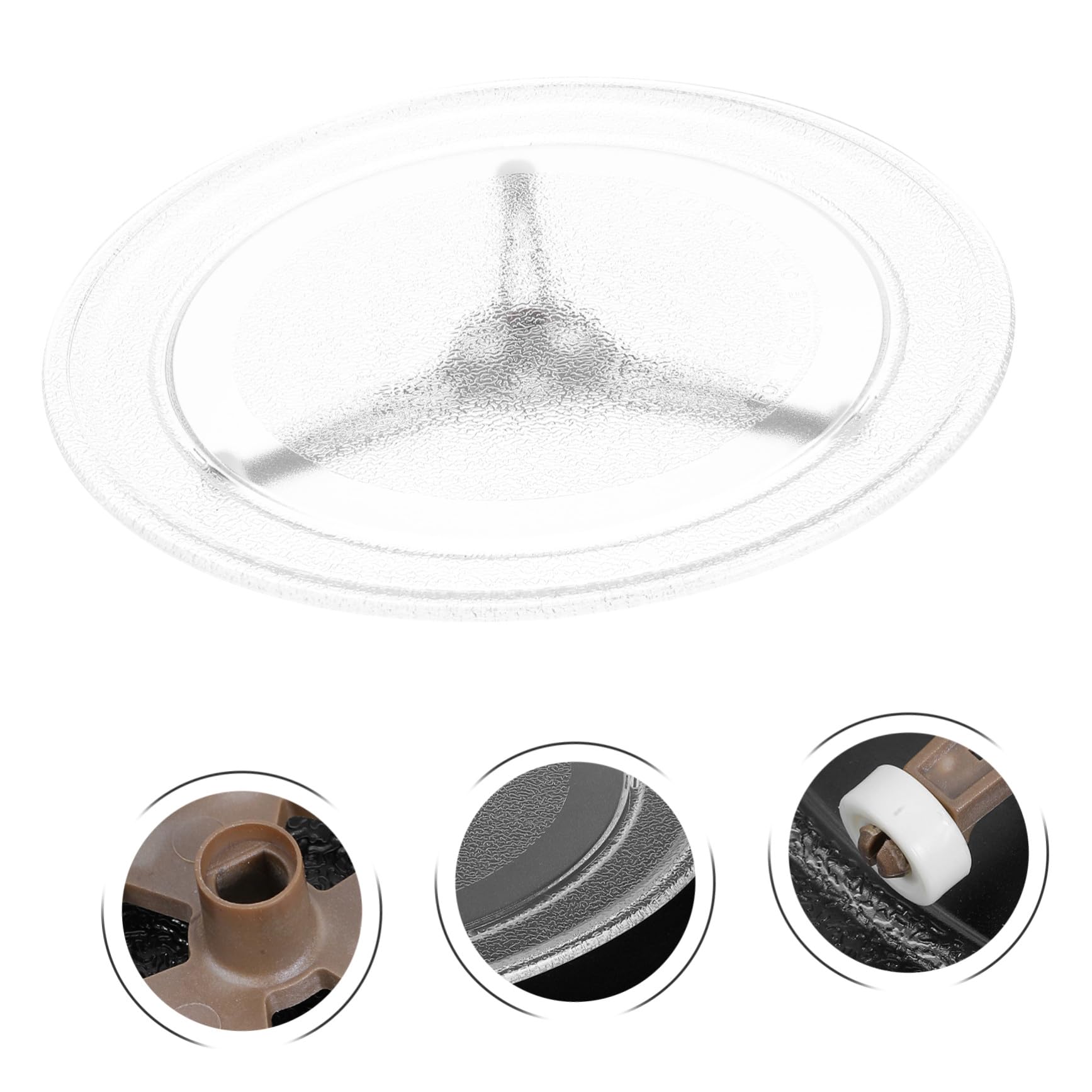 WOONEKY Microwave Glass Turntable Replacement Plate Support Tray Fit Rotating Glass Tray For Even Heating And Easy Cleaning