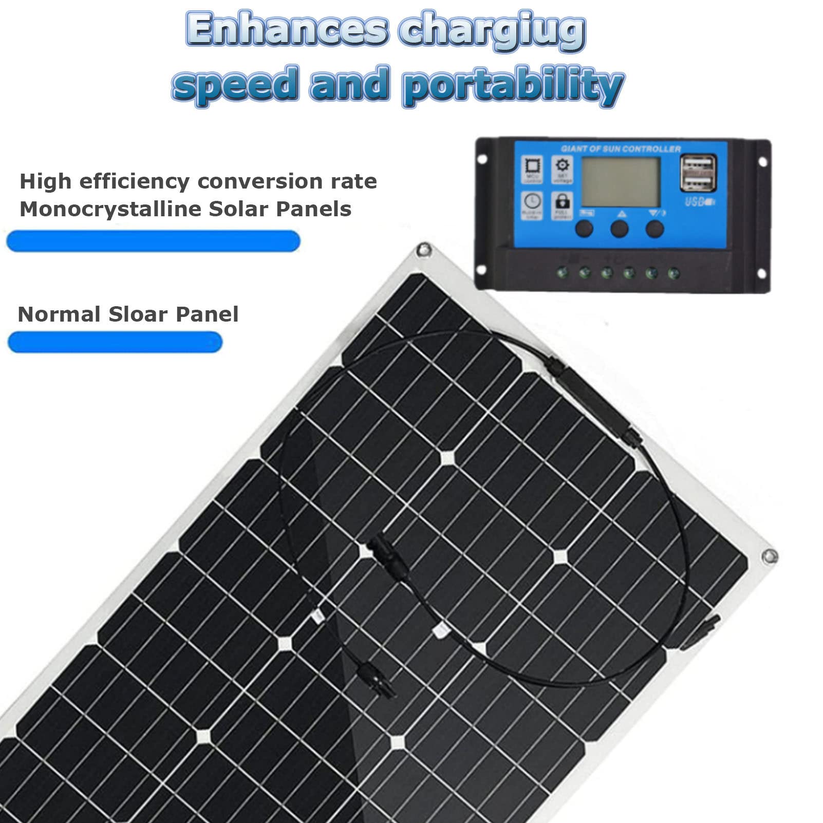 Pannelli Solari Flessibili 18V 400/800 Watt Pannello Solare Monocristallino, Modulo Solare Ad Alta Efficienza Carica Fotovoltaica per Batteria Camper Barca Caravan e Altri Sistemi Fuori Griglia,800W