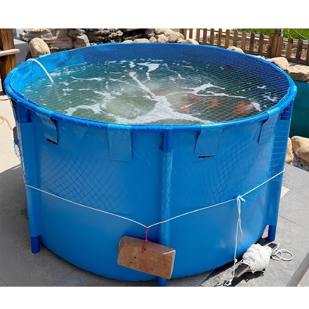 Réservoir d'eau rond pliable 1130L en toile avec vanne de vidange pour culture de koïs