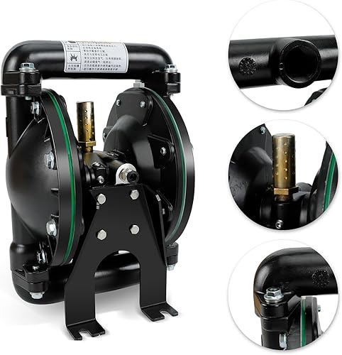 Miniatura 4 de Bomba de doble diafragma operada por aire, bomba de aire de doble diafragma de 35 GPM Bomba de transferencia de aceite residual neumática para