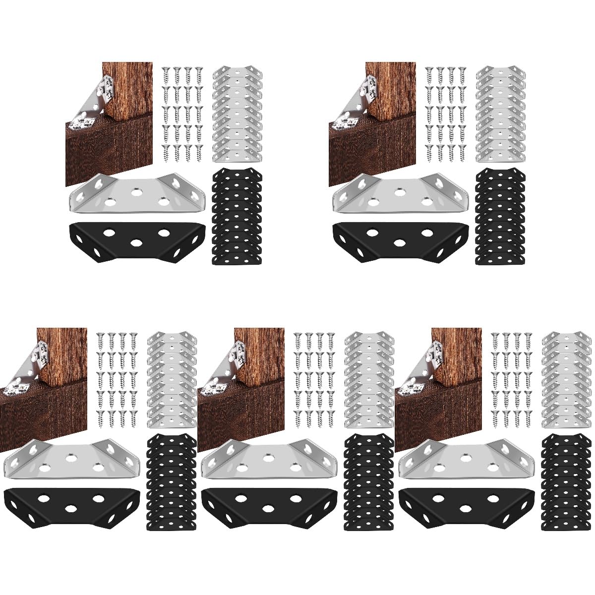 100piezas Escuadras De Ángulo De Inoxidable Para Muebles Soportes De Para Estanterías y Armarios Conectores De Esquina Para Refuerzo De Muebles Diseño Minimalista y Instalación