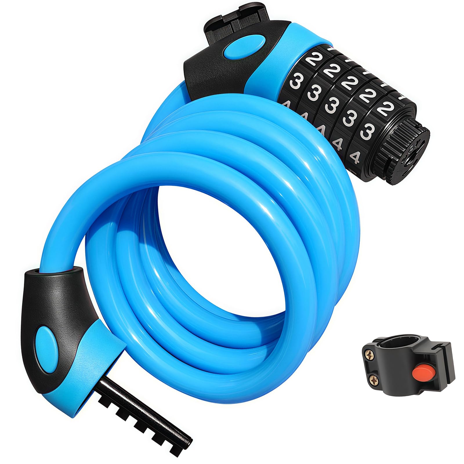 Bike Lock, High Security 5 Digit Code Bicycle Lock Best for Bicycle, Mountain Bike, Motorbike,Scooter, Skateboard, 1.2 m/ 4 ft
