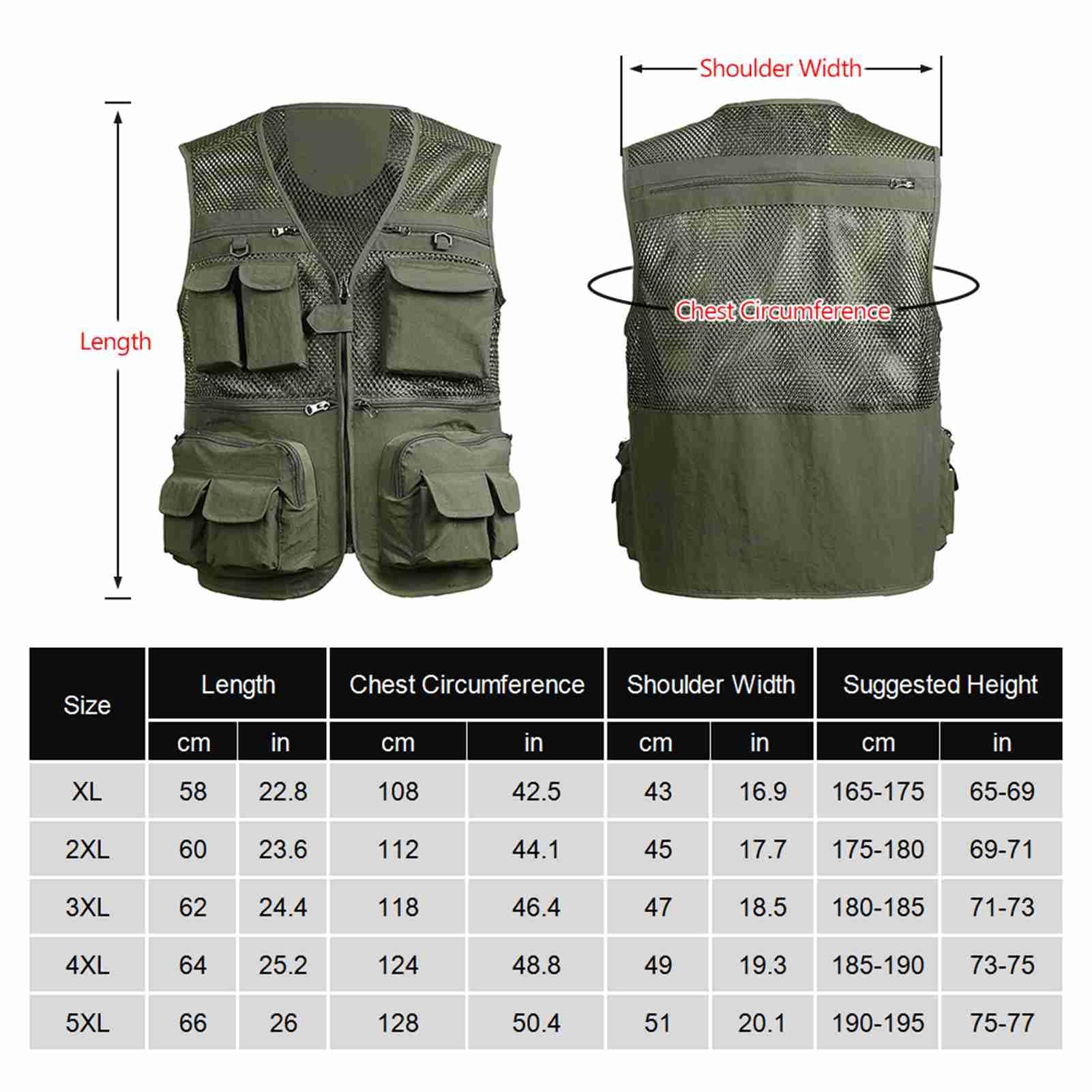 Fishing Vest, Fishing Jacket, Summer Work Vest Multifunctional Breathable with Multi Pockets (Green)