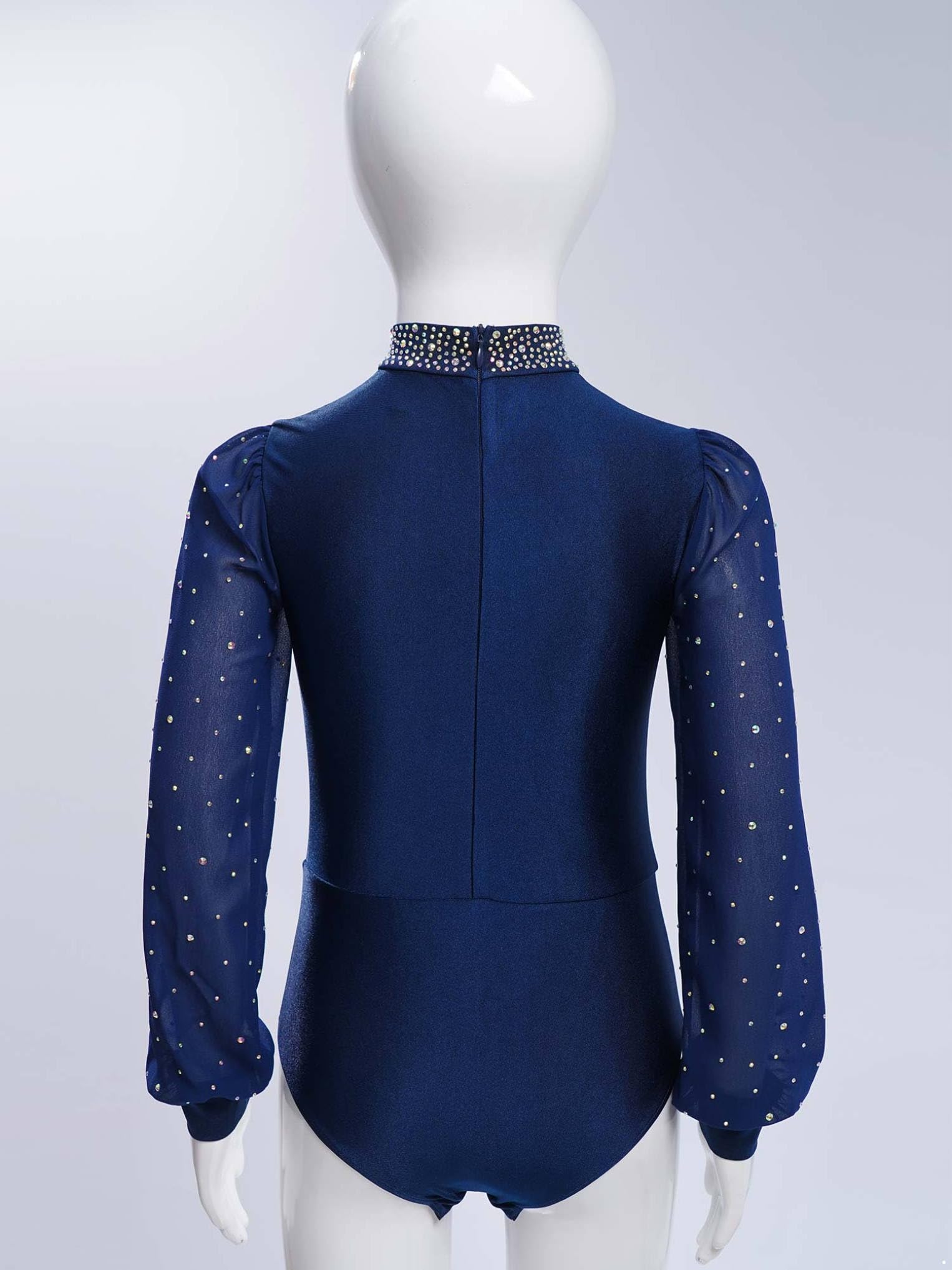 Oyolan Garçon Justaucorps Danse Ballet Manches Longues Strass Tenue Patinage Artistique Leotard Gymnastique Compétition