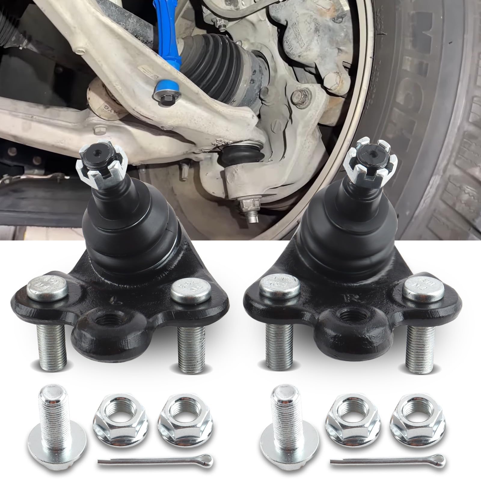K500069 K500070 Front Lower Ball Joints Kit Compatible with Honda Civic 2006-2011 Acura CSX 2006-2011 Suspension Ball Joint Kit Ball Joints Lower