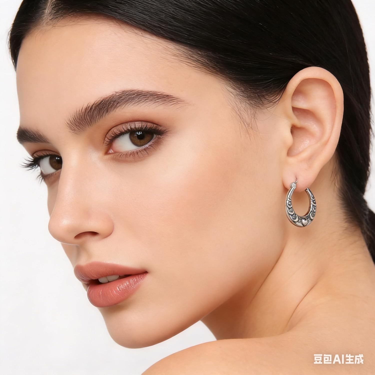 HZMAN Moon Phase Earring for Men Women Retro Stainless Steel Hoop Earring Jewelry Gift - Image 2