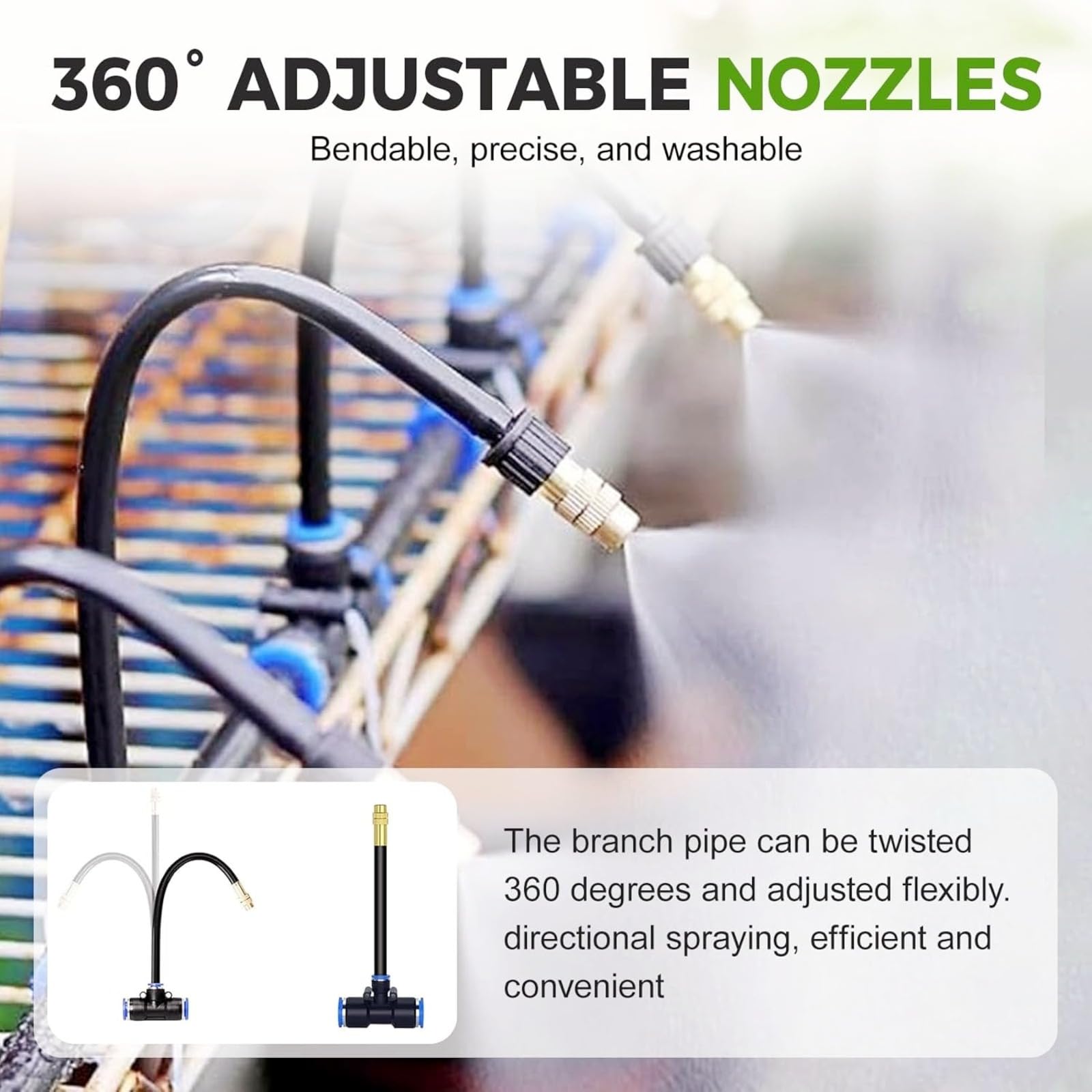360° Curved Garden Automatic Irrigation System, arrosage automatique pour jardin, kit arrosage automatique système d'irrigation goutte à goutte pour plantes de serre, Pour jardins, terrasses et serres