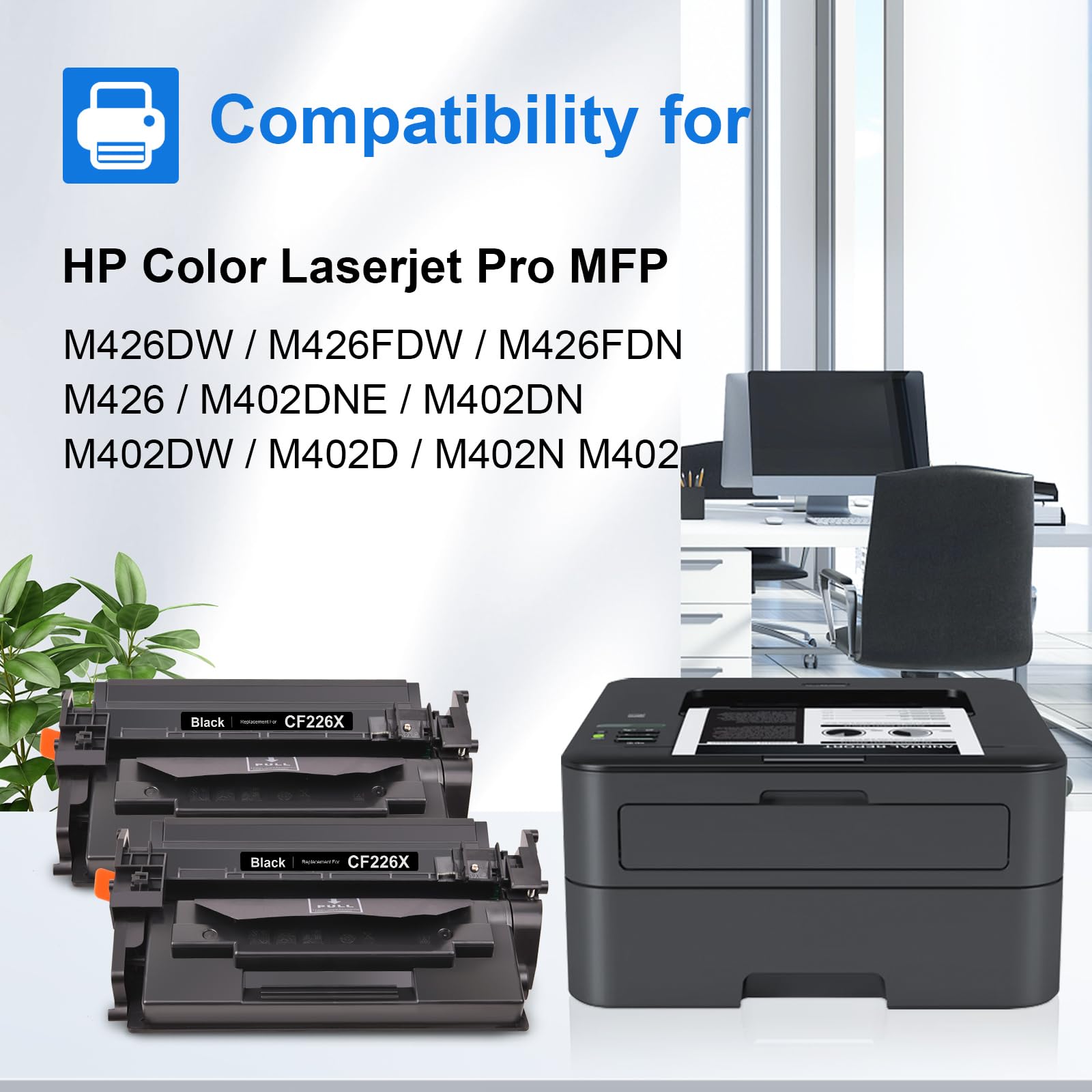 MYCARTRIDGE 26X Compatibile per HP 26X CF226X per HP Laserjet Pro MFP M426fDW Toner per M402DN per 26A CF226A (2 nero)