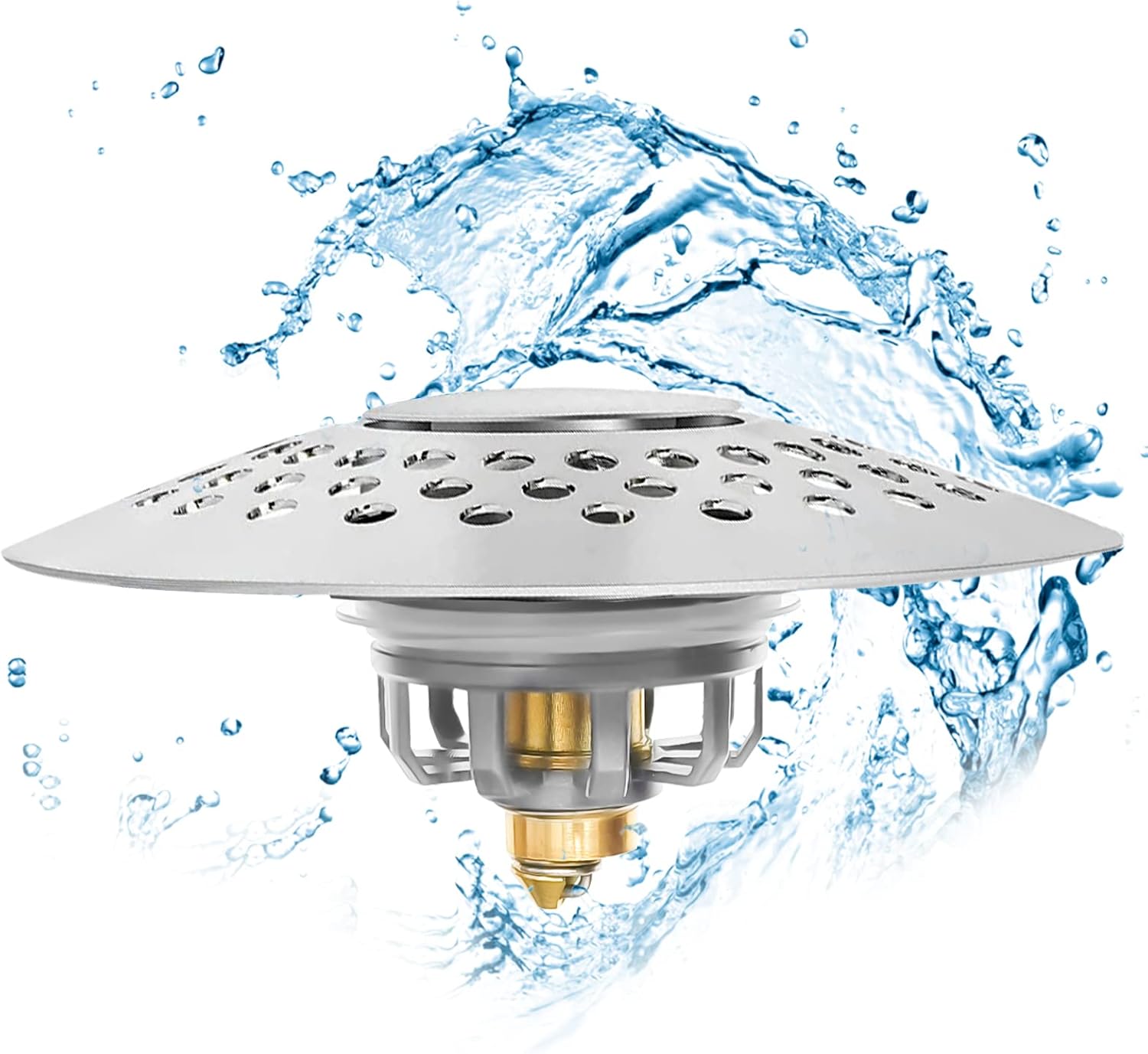 Universal Bathtub Stoppers with Bathroom Drain Hair Catcher