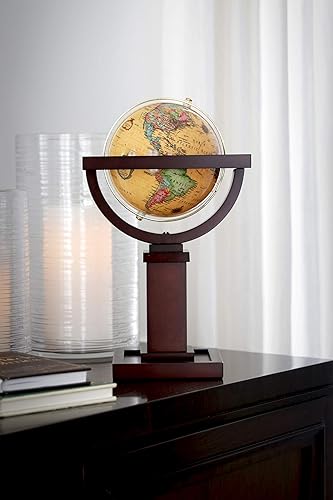 Miniatura 4 de Frank Lloyd Wright Mini Wright 6" Diámetro Globe, USA Cartografía con Bola de Globo Antiguo y Base de Madera Sólida. Una versión más pequeña de